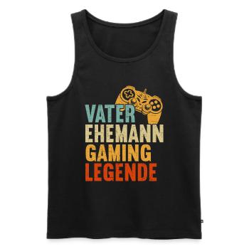 Gamer Papa Papa Amateur de jeux vidéo PC - Débardeur bio Premium Homme - noir - Devant - Michal (187cm)