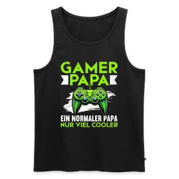 Gamer Dad Dad Gaming Lover Video Game PC - Men's Premium Organic Tank Top - black - Front - AI Model Male 178 light (178cm)
