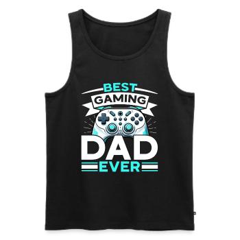Gamer Papa Papa Amateur de jeux vidéo PC - Débardeur bio Premium Homme - noir - Devant - Michal (187cm)