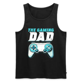 Gamer Papa Papa Amateur de jeux vidéo PC - Débardeur bio Premium Homme - noir - Devant - Michal (187cm)