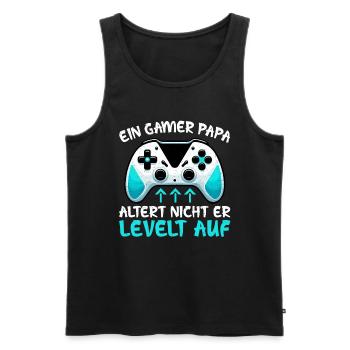 Gamer Papa Papa Amateur de jeux vidéo PC - Débardeur bio Premium Homme - noir - Devant - Michal (187cm)