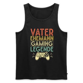 Gamer Papa Papa Amateur de jeux vidéo PC - Débardeur bio Premium Homme - noir - Devant - Michal (187cm)
