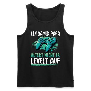 Gamer Papa Papa Amateur de jeux vidéo PC - Débardeur bio Premium Homme - noir - Devant - Michal (187cm)
