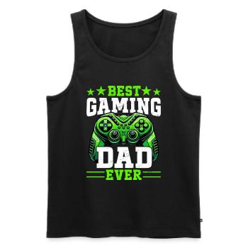 Gamer Papa Papa Amateur de jeux vidéo PC - Débardeur bio Premium Homme - noir - Devant - Michal (187cm)