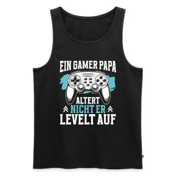 Gamer Papa Papa Amateur de jeux vidéo PC - Débardeur bio Premium Homme - noir - Devant - Michal (187cm)