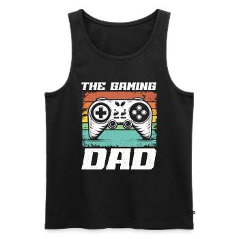 Gamer Papa Papa Amateur de jeux vidéo PC - Débardeur bio Premium Homme - noir - Devant - Michal (187cm)