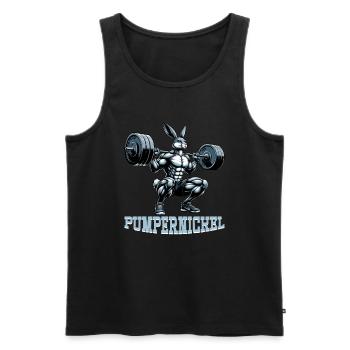 Pumpernickel-Kaninchen Fitnesstrainer Bodybuilder - Männer Premium Bio Tank Top - Schwarz - Vorne - Michal (187cm)