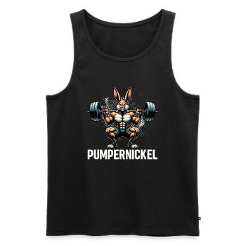 Pumpernickel-Kaninchen Fitnesstrainer Bodybuilder - Männer Premium Bio Tank Top - Schwarz - Vorne - Michal (187cm)