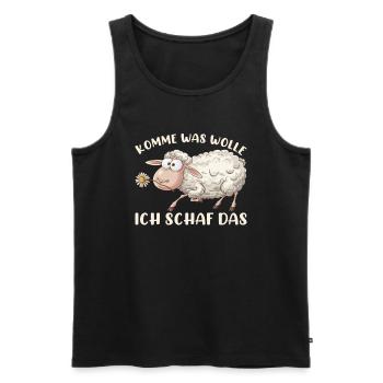 Komme Was Wolle Ich Schaf Das Motivierender - Männer Premium Bio Tank Top - Schwarz - Vorne - Michal (187cm)
