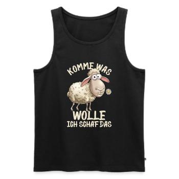 Komme Was Wolle Ich Schaf Das Motivierender - Männer Premium Bio Tank Top - Schwarz - Vorne - Michal (187cm)