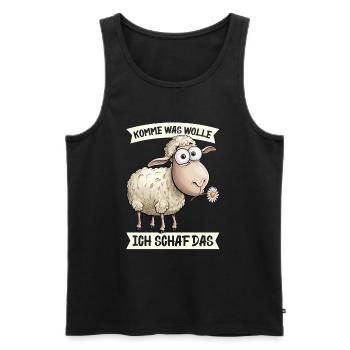 Komme Was Wolle Ich Schaf Das Motivierender - Männer Premium Bio Tank Top - Schwarz - Vorne - Michal (187cm)