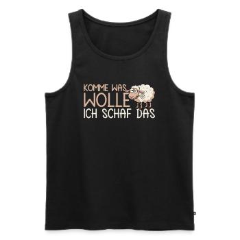 Komme Was Wolle Ich Schaf Das Motivierender - Männer Premium Bio Tank Top - Schwarz - Vorne - Michal (187cm)