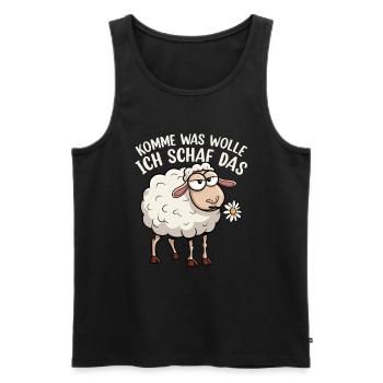 Komme Was Wolle Ich Schaf Das Motivierender - Männer Premium Bio Tank Top - Schwarz - Vorne - Michal (187cm)