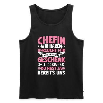 Stolzer Chefin Von Tollen Mitarbeitern Kollege - Männer Premium Bio Tank Top - Schwarz - Vorne - Michal (187cm)
