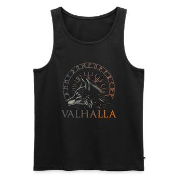 Valhalla Wolf Dieux nordiques Vikings nordiques - Débardeur bio Premium Homme - noir - Devant - AI Model Male 178 light (178cm)