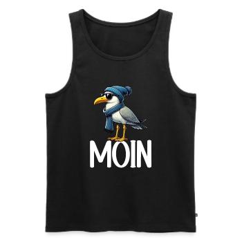 Moin Seagull Northern Germany Greetings Baltic Sea North Sea - Men's Premium Organic Tank Top - black - Front - Michal (187cm)