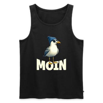 Moin Seagull Allemagne du Nord Salutations Mer Baltique Mer du Nord - Débardeur bio Premium Homme - noir - Devant - Michal (187cm)