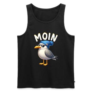 Moin Seagull Allemagne du Nord Salutations Mer Baltique Mer du Nord - Débardeur bio Premium Homme - noir - Devant - Michal (187cm)