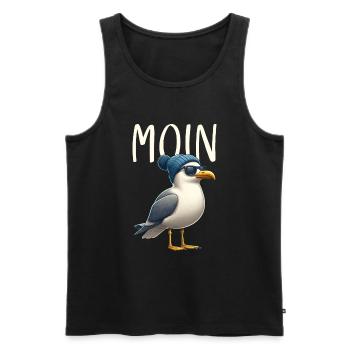 Moin Seagull Allemagne du Nord Salutations Mer Baltique Mer du Nord - Débardeur bio Premium Homme - noir - Devant - Michal (187cm)