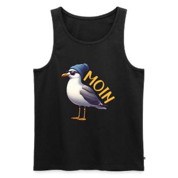 Moin Seagull Allemagne du Nord Salutations Mer Baltique Mer du Nord - Débardeur bio Premium Homme - noir - Devant - Michal (187cm)