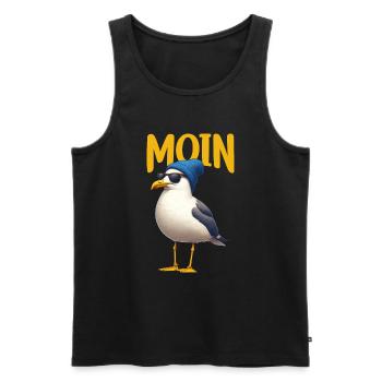 Moin Seagull Allemagne du Nord Salutations Mer Baltique Mer du Nord - Débardeur bio Premium Homme - noir - Devant - Michal (187cm)