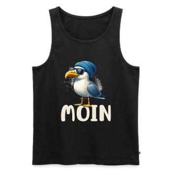 Moin Seagull Allemagne du Nord Salutations Mer Baltique Mer du Nord - Débardeur bio Premium Homme - noir - Devant - Michal (187cm)