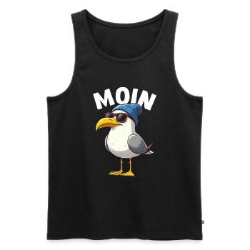 Moin Seagull Allemagne du Nord Salutations Mer Baltique Mer du Nord - Débardeur bio Premium Homme - noir - Devant - Michal (187cm)