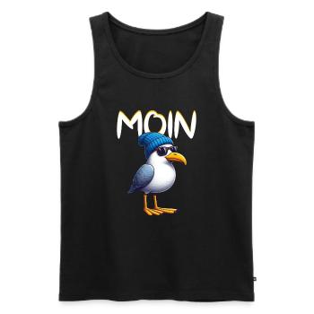 Moin Seagull Northern Germany Greetings Baltic Sea North Sea - Men's Premium Organic Tank Top - black - Front - Michal (187cm)