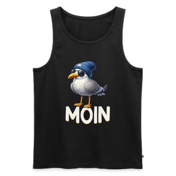 Moin Seagull Northern Germany Greetings Baltic Sea North Sea - Men's Premium Organic Tank Top - black - Front - Michal (187cm)