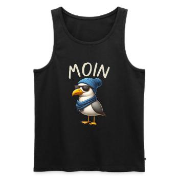 Moin Seagull Allemagne du Nord Salutations Mer Baltique Mer du Nord - Débardeur bio Premium Homme - noir - Devant - Michal (187cm)