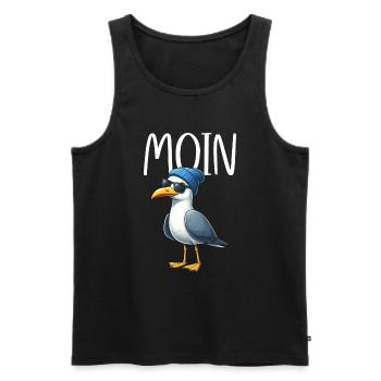 Moin Seagull Allemagne du Nord Salutations Mer Baltique Mer du Nord - Débardeur bio Premium Homme - noir - Devant - Michal (187cm)