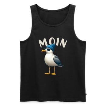 Moin Seagull Allemagne du Nord Salutations Mer Baltique Mer du Nord - Débardeur bio Premium Homme - noir - Devant - Michal (187cm)