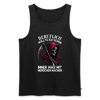 Sarcastique Grande Faucheuse Humour noir Noir - Débardeur bio Premium Homme - noir - Devant - Michal (187cm)