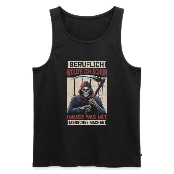 Sarcastique Grande Faucheuse Humour noir Noir - Débardeur bio Premium Homme - noir - Devant - Michal (187cm)