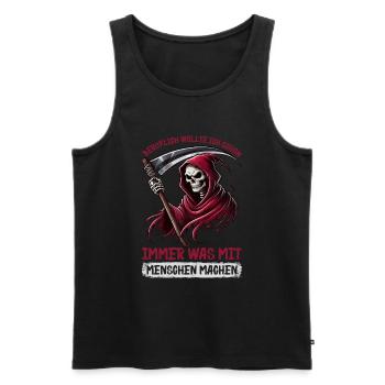 Sarcastique Grande Faucheuse Humour noir Noir - Débardeur bio Premium Homme - noir - Devant - Michal (187cm)