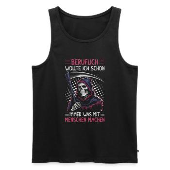 Sarcastique Grande Faucheuse Humour noir Noir - Débardeur bio Premium Homme - noir - Devant - Michal (187cm)