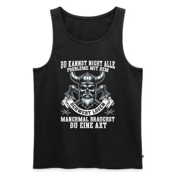 Vikings, Mythologie nordique, Dieux, Viking - Débardeur bio Premium Homme - noir - Devant - Michal (187cm)