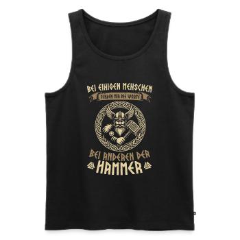 Vikings, Mythologie nordique, Dieux, Viking - Débardeur bio Premium Homme - noir - Devant - Michal (187cm)