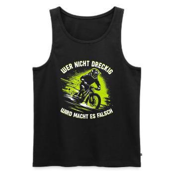 Vététistes, amateurs de VTT, cyclisme - Débardeur bio Premium Homme - noir - Devant - Michal (187cm)
