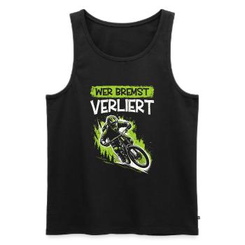 Vététistes, amateurs de VTT, cyclisme - Débardeur bio Premium Homme - noir - Devant - Michal (187cm)
