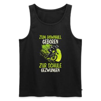 Mountain bikers, MTB lovers, cycling - Men's Premium Organic Tank Top - black - Front - AI Model Male 178 light (178cm)