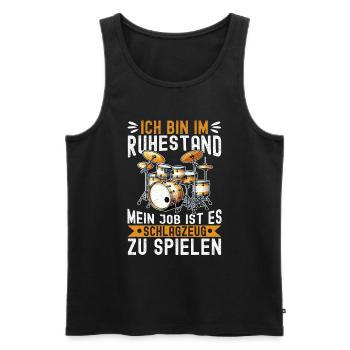 Drummer Drummer Percussion Musicians - Men's Premium Organic Tank Top - black - Front - Michal (187cm)
