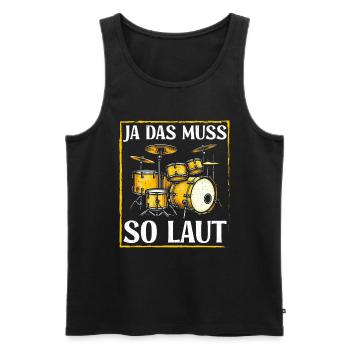 Batteur Batteur Percussion Musiciens - Débardeur bio Premium Homme - noir - Devant - AI Model Male 178 light (178cm)