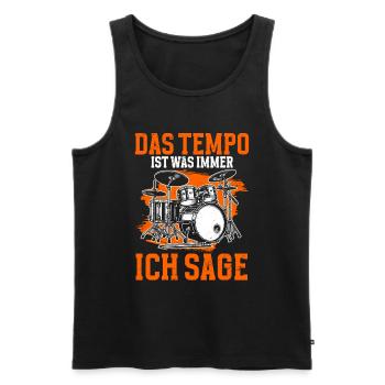 Batteur Batteur Percussion Musiciens - Débardeur bio Premium Homme - noir - Devant - AI Model Male 178 light (178cm)