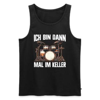 Batteur Batteur Percussion Musiciens - Débardeur bio Premium Homme - noir - Devant - AI Model Male 178 light (178cm)