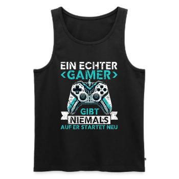 Gaming Gamer Gamer Video Player Console PC Gaming - Men's Premium Organic Tank Top - black - Front - AI Model Male 178 light (178cm)