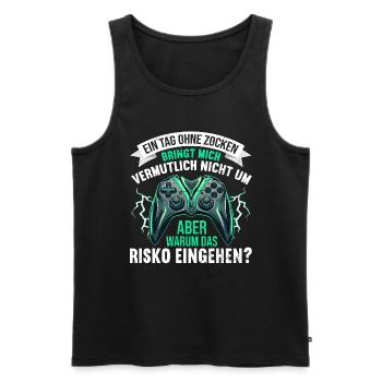 Gaming Gamer Gamer Video Player Console PC Gaming - Men's Premium Organic Tank Top - black - Front - AI Model Male 178 light (178cm)
