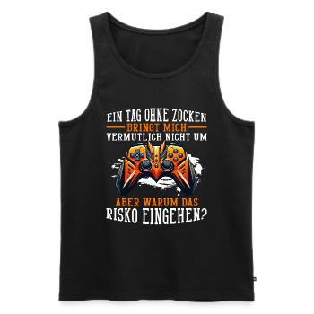Gaming Gamer Gamer Video Player Console PC Gaming - Men's Premium Organic Tank Top - black - Front - AI Model Male 178 light (178cm)
