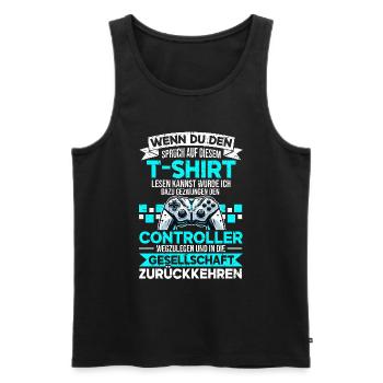 Gaming Gamer Gamer Video Player Console PC Gaming - Men's Premium Organic Tank Top - black - Front - AI Model Male 178 light (178cm)