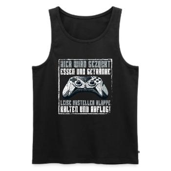 Gaming Gamer Gamer Video Player Console PC Gaming - Men's Premium Organic Tank Top - black - Front - AI Model Male 178 light (178cm)